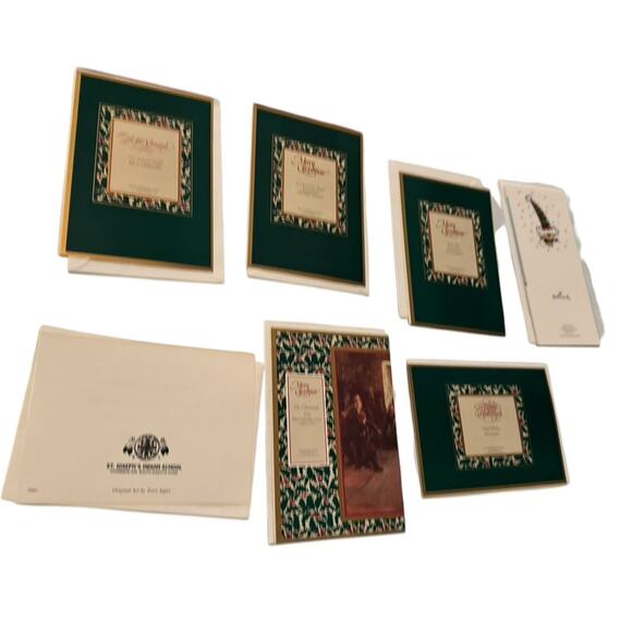 Lot 7 Vintage Christmas Greeting Cards Mixed Designs Envelopes Winter Holiday - Picture 4 of 7